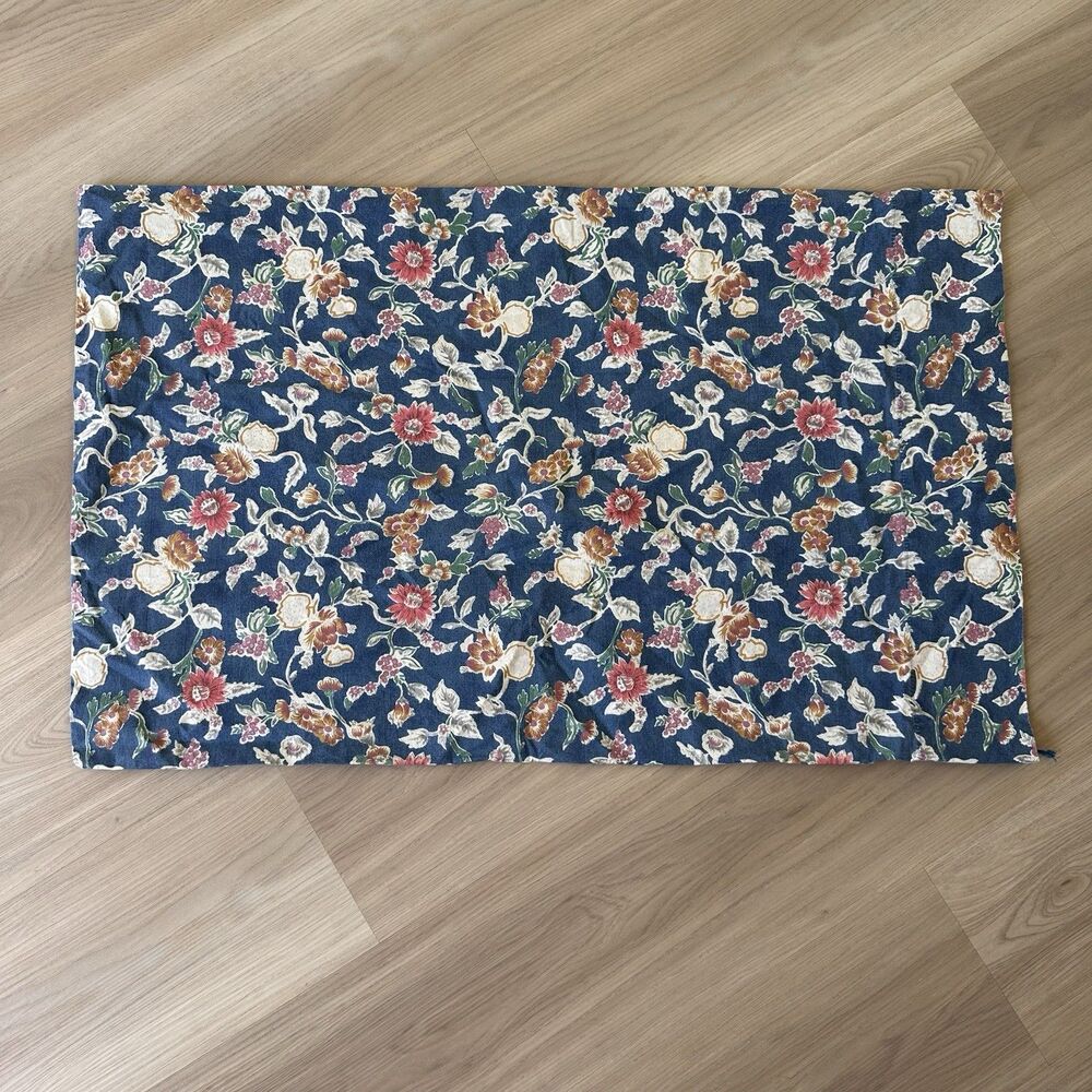1 Vtg Ralph Lauren Bedding Jardin Blue Floral Standard Sham USA